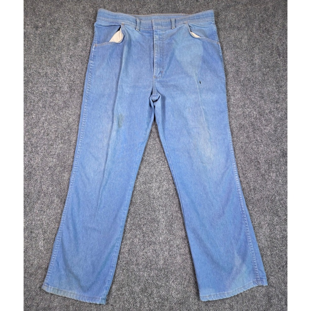 Vintage Wrangler Denim Jeans Mens 40x30 Blue Light Wash Made in USA 80495LB - Picture 1 of 11